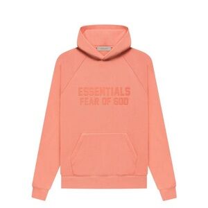 NEW Fear of God Essentials Hoodie in Coral.